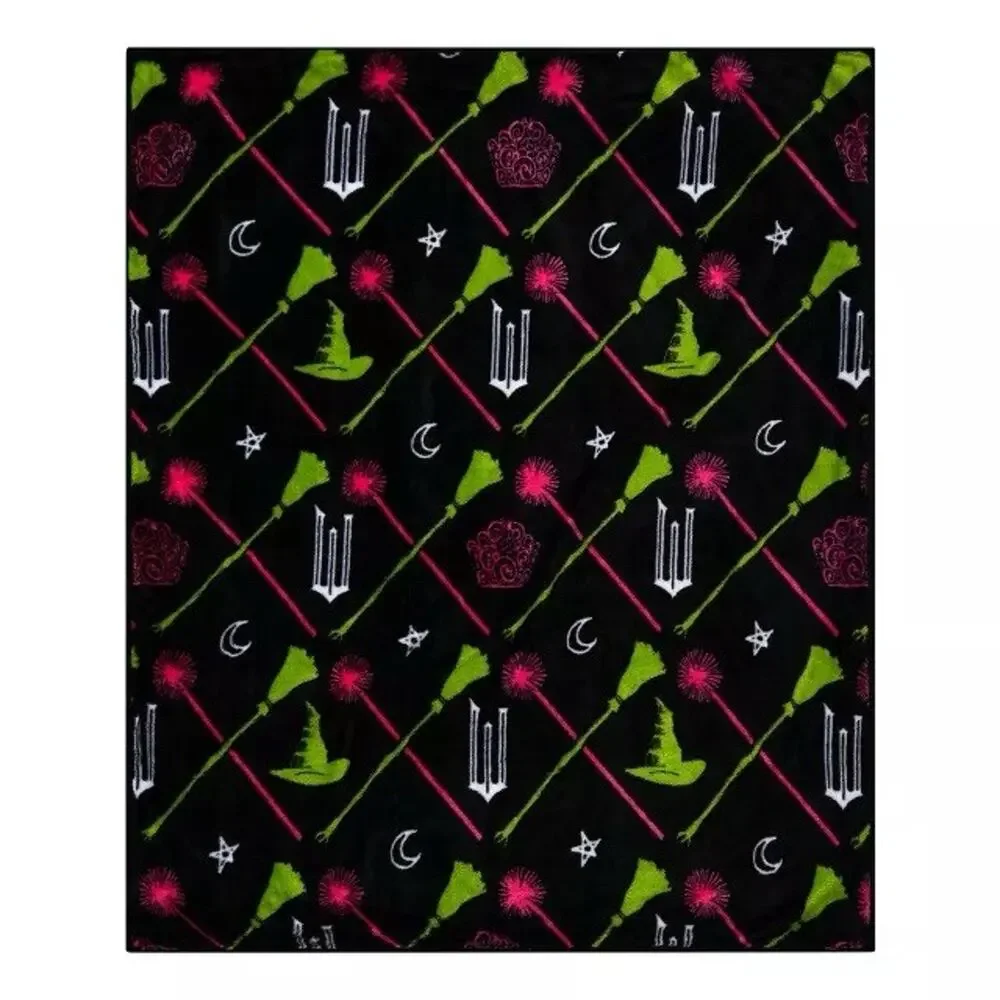 Spirit Halloween Wicked Reversible Throw Blanket Elphaba Glinda Wizard Oz 50x60